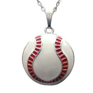 New Baseball Pendant Necklace Stainless Chain Baseball Fan Lover Gift